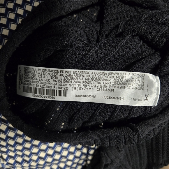 Zara Black Cap Sleeve Stretch Knit Sweater! Size Medium - Picture 10 of 10